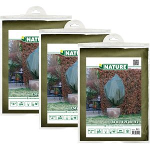 Nature plantenhoes met trekkoord - 6x stuks - H150 x D75 cm - groen - anti-vorst beschermhoes