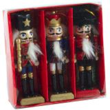 6x stuks kersthangers notenkrakers poppetjes/soldaten 12,5 cm  - Kerstversiering/boomversiering - kerstornamenten