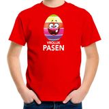 Paasei vrolijk Pasen t-shirt / shirt - rood - kinderen - Paas kleding / outfit