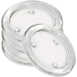 4x Ronde kaarsenhouders/kaars onderzetters van glas 11 cm - Glazen kaarsenhouders voor stompkaarsen tot 8 cm doorsnede - Woondecoraties