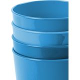 Hega Hogar Onbreekbare drinkglazen - set 4x stuks - kunststof - blauw - 300 ml - camping/outdoor/kinderen - limonade glazen