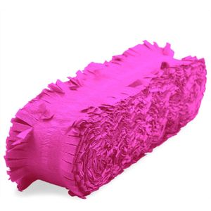 Feest/verjaardag versiering slingers fuchsia roze 24 meter crepe papier - Feestartikelen