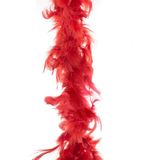 Boa kerstslingers - 2x st - veren - rood - 200 cm - kerstversiering