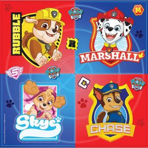 16x Paw Patrol thema feest servetten 23 cm - Kinderverjaardag/kinderfeestje Paw Patrol thema servetten