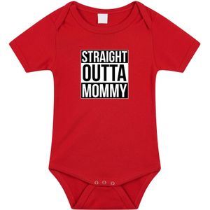 Straight outta mommy cadeau romper rood voor babys - Moederdag / mama kado / geboorte / kraamcadeau - cadeau voor aanstaande moeder