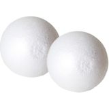 Pakket van 2x stuks piepschuim hobby/DIY bal/bol 15 cm - Kerstballen maken knutselmateriaal