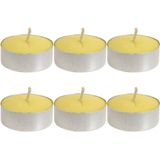 Citronella waxinelichtjes/theelichtjes - 24 - geel - maxi - citrusgeur