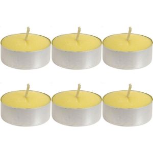 Citronella waxinelichtjes/theelichtjes - 24 - geel - maxi - citrusgeur