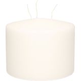 2x stuks witte multi lonten kaars 15 x 12 cm 104 branduren - Geurloze kaarsen wit - Woondecoraties