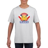 Wit Frans kampioen t-shirt kinderen - Frankrijk supporter shirt jongens en meisjes