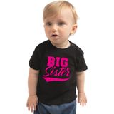 Big sister cadeau t-shirt zwart voor babys / meisjes - Grote zus shirt - aankondiging zwangerschap