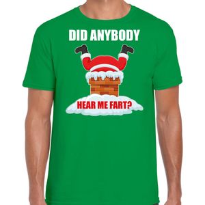 Fun Kerstshirt / Kerst t-shirt  Did anybody hear my fart groen voor heren - Kerstkleding / Christmas outfit