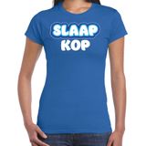 Bellatio Decorations Verkleed T-shirt voor dames - slaapkop - blauw - carnaval - foute party