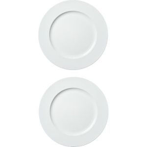 2x stuks diner borden/onderborden wit 33 cm
