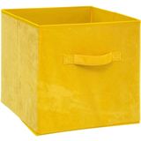 Set van 2x stuks opbergmand/kastmand 29 liter geel polyester 31 x 31 x 31 cm - Opbergboxen - Vakkenkast manden