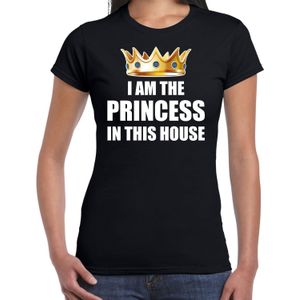 Im the princess in this house t-shirt  zwart voor dames - Woningsdag / Koningsdag - thuisblijvers / lui dagje / relax shirtje