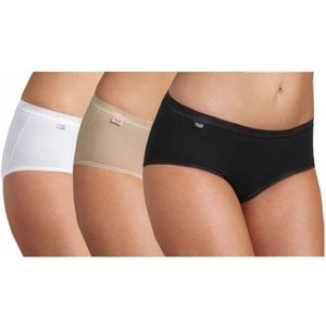 Set van 4x stuks Sloggi basic midi dames slips zwart maat 46 - Onderbroeken/ondergoed