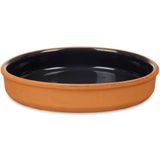 La Dehesa Tapas/hapjes serveren/oven schaal terracotta/zwart 23x4 cm - 2x stuks