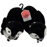 Kinder dieren pantoffels/sloffen pinguin zwart maat 25-26