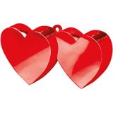 Set van 6x stuks ballon gewichtje rode hartjes stijl - Voor helium ballonnen