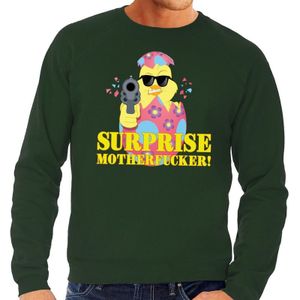 Foute Paas sweater groen surprise motherfucker voor heren - Pasen trui
