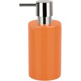 Spirella Badkamer accessoires set - WC-borstel/zeeppompje/beker - porselein - oranje - Luxe uitstraling