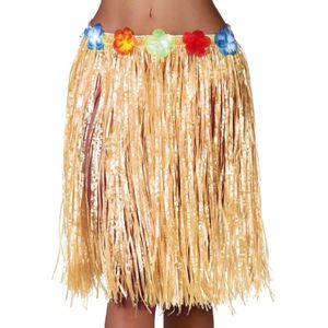 Fiestas Guirca Hawaii verkleed rokje - voor volwassenen - naturel - 50 cm - hoela rok - tropisch