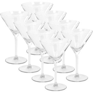 8x Cocktailglazen/martiniglazen 260 ml van glas - 26 cl - Keukenbenodigdheden - Bar/cafebenodigdheden - Glazen - Martiniglazen - Cocktailglazen