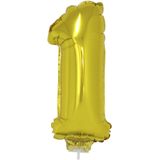 2021 folie ballonnen op een stokje - goud - Oud en nieuw versiering / Nieuwjaar