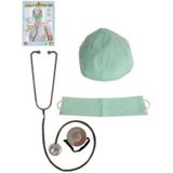 Dokter/chirurg ziekenhuis verkleed set - accessoires 8-delig - kunststof - met nepbloed en grote spuit