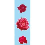 Hang decoratie bloemen/rozen - rood - karton - 90 cm lang - Valentijnsdag/bruiloft