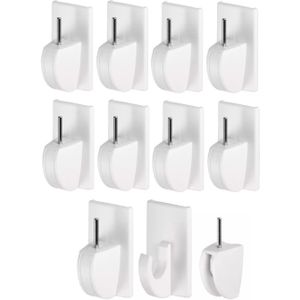 8x stuks Tesa gordijnrailhaken Powerstrips - Ophanghaken/ophanghaakjes - gordijnrails/gordijnroede ophangen