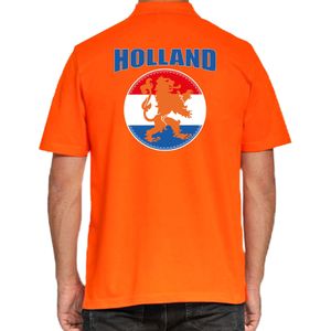 Grote maten oranje fan poloshirt voor heren - Holland met oranje leeuw - Nederland supporter - EK/ WK shirt / outfit