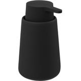 5Five - WC/Toiletborstel met zeeppompje 250 ml - zwart - keramiek