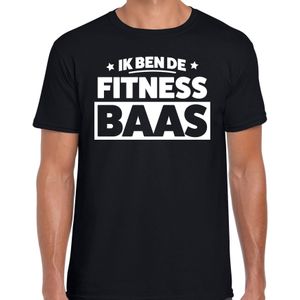 Fitness baas t-shirt zwart voor heren - Liefhebber voor fitness t-shirts