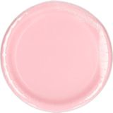 80x Kartonnen bordjes lichtroze / pastel roze 23 cm - Wegwerpborden van karton - Babyshower feestbordjes - Feestartikelen tafeldecoratie