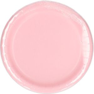 80x Kartonnen bordjes lichtroze / pastel roze 23 cm - Wegwerpborden van karton - Babyshower feestbordjes - Feestartikelen tafeldecoratie