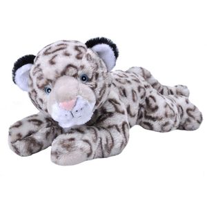 Pluche knuffel dieren Eco-kins sneeuw luipaard/panter van 30 cm. Wildlife speelgoed knuffelbeesten - Cadeau voor kind/jongens/meisjes
