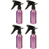 4x stuks waterverstuiver metallic paars 200 ml