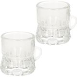 60x Shotglas/borrelglas bierpul glaasjes/glazen met handvat van 2cl - Party glazen