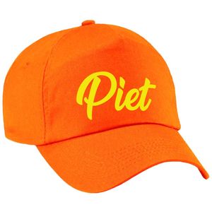 Piet verkleed pet oranje voor dames en heren - petten / baseball cap - verkleedaccessoire volwassenen - Sinterklaas / carnaval