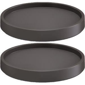 3x stuks plantenonderzetter/multiroller rond antraciet kunststof 26,5 cm - Trolleys voor kamerplanten