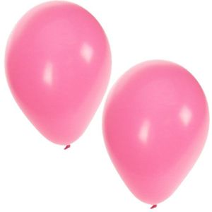 Bellatio Decorations ballonnen - 10 stuks - lichtroze - 27 cm - helium of lucht - verjaardag / versiering