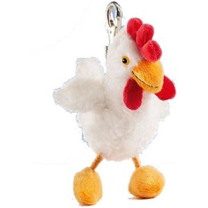 Pluche mini kip knuffel sleutelhanger 12 cm - Pluche dieren cadeau knuffels/knuffeltjes voor kinderen