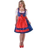 Tiroler jurk blauw met rood schort - Oktoberfest dirndl
