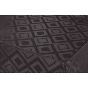 Tafelzeil/tafelkleed Damast zwarte ruiten print 140 x 300 cm - Tuintafelkleed