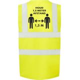 4x Gele Corona/COVID-19 vesten/hesjes 1,5 meter afstand voor volwassenen - Veiligheidsvest werkkleding - RIVM regels/richtlijnen - Flatten the curve - Stay safe