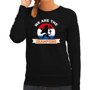 Zwarte fan sweater voor dames - we are the champions - Holland / Nederland supporter - EK/ WK trui / outfit
