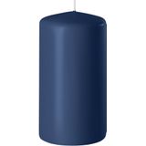 6x Donkerblauwe cilinderkaars/stompkaars 6 x 8 cm 27 branduren - Geurloze kaarsen donkerblauw - Woondecoraties