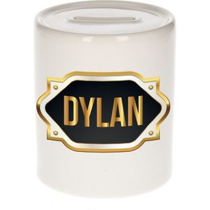 Dylan naam cadeau spaarpot met gouden embleem - kado verjaardag/ vaderdag/ pensioen/ geslaagd/ bedankt